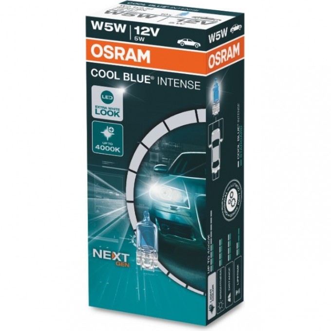 Автолампы OSRAM W5W COOL BLUE® INTENSE Next Gen 2825HCBN (2825CBN) 4062172218740